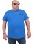Erkek Büyük Beden Sıfır Yaka T-Shirt Gang 24132 Saks 1
