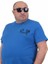 Erkek Büyük Beden Sıfır Yaka T-Shirt Gang 24132 Saks 3