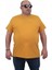Erkek Büyük Beden Sıfır Yaka T-Shirt Rich 24134 Hardal 2