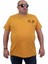 Erkek Büyük Beden Sıfır Yaka T-Shirt Gang 24132 Hardal 1