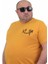 Erkek Büyük Beden Sıfır Yaka T-Shirt Gang 24132 Hardal 3