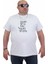 Erkek Büyük Beden Sıfır Yaka T-Shirt Cool Boys 24125 Beyaz 1