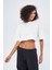 Kadın Basic Oversize Fit %100 Pamuk Bisiklet Yaka Kalın Kumaş Crop T-Shirt 1