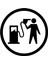 Benzin Yakıt Deposu Oto Sticker Siyah 13*13 cm 1