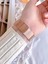 Hasır Kordonlu Rose Gold Kararmaz Renk Atmaz 3 Atm Özel Tasarım Kadın Kol Saat 21152CWT-C 4