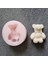 Mini Minyatür Magnet Ayıcık, Fiyonklu 3cm Küçük Ayı Silikon Kalıp K-1300, Sabun Alçı Mum Kalıbı 1