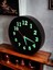 Fosforlu Gece Görünen Parlayan Siyah Duvar Saati Çap 22 cm Camsız K1 5