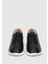 Siyah Deri Kadın Sneaker 3
