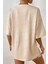 Kadın Free Life Camel Bisiklet Yaka Oversize Salas T-Shirt 3