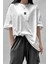 Kadın Free Life Beyaz Bisiklet Yaka Oversize Salas T-Shirt 1