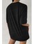 Kadın Free Life Siyah Bisiklet Yaka Oversize Salas T-Shirt 4