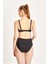 Too Salty Swimwear Kadın Siyah Simli Balenli Toparlayıcı Yüksek Bel Bikini Takımı 24S104ST 5