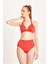 Too Salty Swimwear Kadın Kiremit Süet Görünümlü Toparlayıcı Yüksek Bel Boyundan Bağlı Bikini Takımı 24S106ST 3