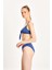 Too Salty Swimwear Kadın Mavi Kot Görünümlü Önden Bağlama Detaylı Fiyonklu Geniş Üçgen Bikini Takımı 24S119ST 4