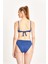 Too Salty Swimwear Kadın Mavi Kot Görünümlü Önden Bağlama Detaylı Fiyonklu Geniş Üçgen Bikini Takımı 24S119ST 5