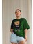 Kadın Lila Teddy Baskılı Oversize T-Shirt 3