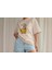 Kadın Camel Sütlü Kahve Basic Düz Baskılı Oversize Salas Boyfriend T-Shirt 5