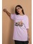 Teddy Baskılı Kadın Oversize Pembe T-Shirt 3