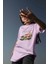 Teddy Baskılı Kadın Oversize Pembe T-Shirt 4