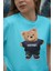 Teddy Kadın Oversize Mavi T-Shirt 4