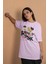 Teddy Baskılı Kadın Oversize Pembe T-Shirt 3