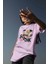 Teddy Baskılı Kadın Oversize Pembe T-Shirt 4