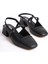 MBBTR402-S Kadın Arkası Açık Küt Burun Siyah Sandalet & Babet 2