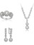Gümüş Beyaz Taşlı Su Yolu Bayan Set 1