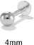 No.16 Boyutu Aide Terling Gümüş Labret Dudak Yüzük Zirkon Kulak Çıtçıt Küpe Kadınlar Için Küreler Tragus Kıkırdak Piercing Punk Takı (Yurt Dışından) 1