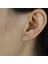 E1150 925 Ayar Gümüş Arapça Alfabe Şekilli Piercing Kadın Takı Moda Doğum Günü Hediyeleri Kıvılcım Taşlı Zirkon Kulak Ilk Küpe (Yurt Dışından) 5