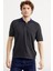 Pamuk Polo Yaka Kısa Kol Triko T-Shirt - Antrasit 1