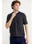 Pamuk Polo Yaka Kısa Kol Triko T-Shirt - Antrasit 3