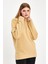 Kadın Sweatshirt, Bej Sweatshirt, Fermuar Yakalı Sweatshirt, Oversize Sweatshirt 2