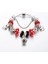 18CM Tarzı B21017 Karikatür Mickey ve Minnie Charm Bilezik Kadın Kızlar Için Kırmızı Kristal Boncuklar Bilezik Femme Annapaer Takı Pulseras Mujer (Yurt Dışından) 1
