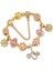 17CM Tarzı GD036 Eovn Otantik Altın Renk Arılar Dangles Charm Bilezik Beyaz Kristal Boncuklar Güzel Bilezik Kadınlar Çocuklar Için Doğum Günü Hediyeleri (Yurt Dışından) 1