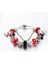 21CM Tarzı B21007 Karikatür Mickey ve Minnie Charm Bilezik Kadın Kızlar Için Kırmızı Kristal Boncuklar Bilezik Femme Annapaer Takı Pulseras Mujer (Yurt Dışından) 1