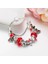 21CM Tarzı B21007 Karikatür Mickey ve Minnie Charm Bilezik Kadın Kızlar Için Kırmızı Kristal Boncuklar Bilezik Femme Annapaer Takı Pulseras Mujer (Yurt Dışından) 2