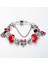 21CM Tarzı B21007 Karikatür Mickey ve Minnie Charm Bilezik Kadın Kızlar Için Kırmızı Kristal Boncuklar Bilezik Femme Annapaer Takı Pulseras Mujer (Yurt Dışından) 3