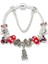 17CM Tarzı B19013 Karikatür Hayvan Sevimli Fare Charm Bilezikler Kadınlar Çocuklar Için Pulseras Mujer Kırmızı Cam Kristal Boncuklar Bileklik Genç Kız Takısı Hediye (Yurt Dışından) 3