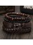 BR22Y0225 Trendy Örgülü Wrap Deri Bilezik Erkekler Vintage Çapraz Dambıl Gitar Charm Ahşap Boncuklar Erkek Bilekliği Takı Pulsera Hombre (Yurt Dışından) 3