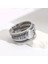 E56422P-002 Allyes Trendy Gümüş Renk Deri Bilezik Kadınlar Için Charm Nazar Çapraz Çok Katmanlı Metal Zincir Şal Bilezik Kadın Mücevheratı (Yurt Dışından) 1