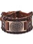 QNW2579-1 Retro El Yapımı Hakiki Deri Bilezik Charm Geniş Deri Bilezik Viking Odin Totem Vintage Deri El Bileklik Adam Hediye Için (Yurt Dışından) 2