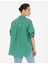 Kadın Yeşil Oversize Keten Gömlek 50286968-VR054 5