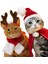 Pelerin Tarzı Pet Noel Giysileri Köpek Kedi Noel Noel Baba Cosplay Kostüm Festivali Sevimli Şapka Önlük Kedi Headdress Boynuz Headgear (Yurt Dışından) 2
