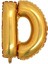 D Harf Altın Folyo Balon 34 Inc 80 cm 1