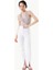 Paçası Yırtmaç Detaylı Skinny Pantolon - Beyaz 1