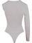 Tek Kol Yaka Detaylı Çıtçıtlı Body - Gri 5