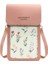 Pembe Tarzı Yeni Dokunmatik Ekranlı Telefon Çantası Kızın Omuz Crossbody Kare Çanta Mini Baskılı Cep Telefonu Çanta Moda Küçük Taze Cüzdan (Yurt Dışından) 1