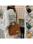 Kahverengi Tarzı Kadife Rahat Kadın Tote Omuzdan Askili Çanta Retro Sanat Tuval Crossbody Çanta Womeotton Fermuarlı Çanta Lüks Tasarımcı (Yurt Dışından) 2