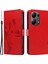 Xiaomi Poco M6 Pro 4g Kılıf Kelebek Çiçek Desenli Cüzdan Tarzı Telefon Kapağı-Kırmızı (Yurt Dışından) 1